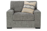 Dunmor Graphite Oversized Chair and Ottoman