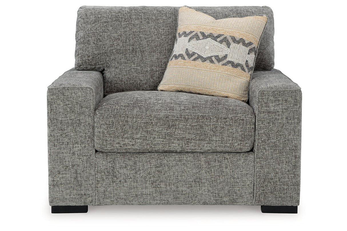 Dunmor Graphite Sofa, Loveseat, Oversized Chair and Ottoman