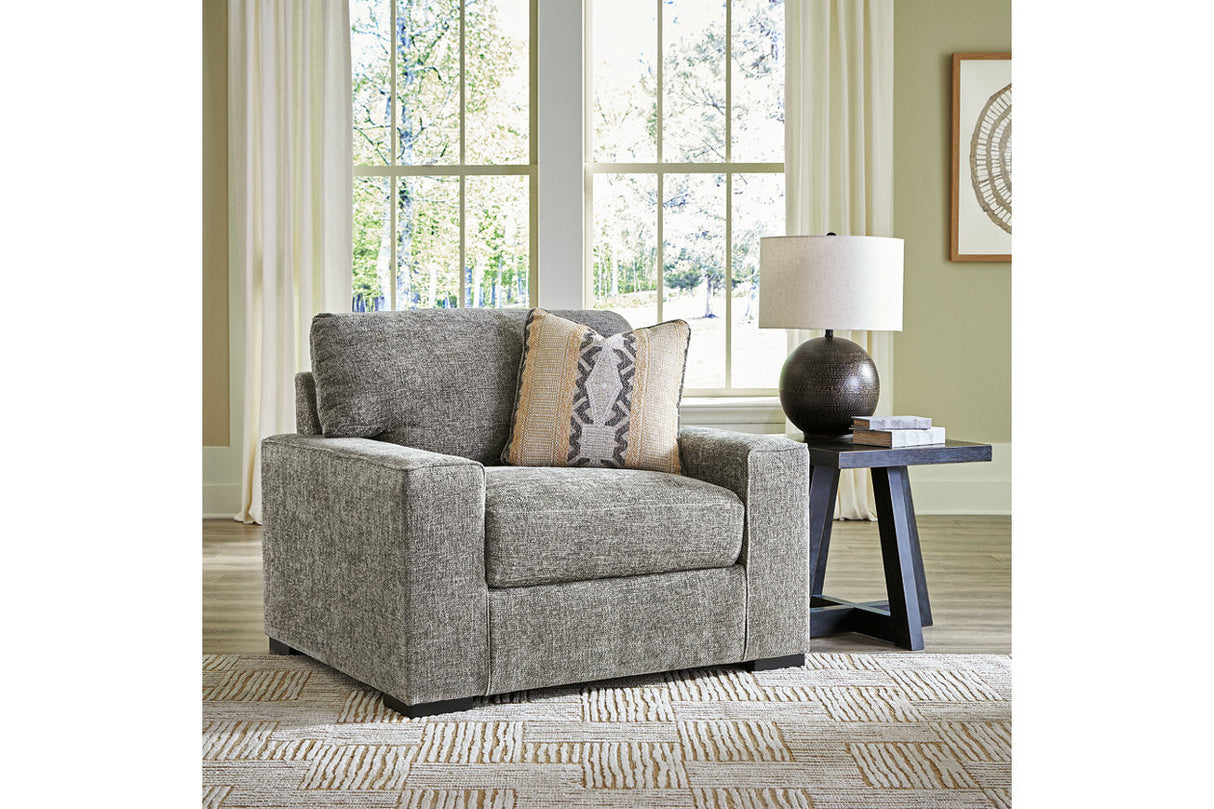 Dunmor Graphite Oversized Chair and Ottoman