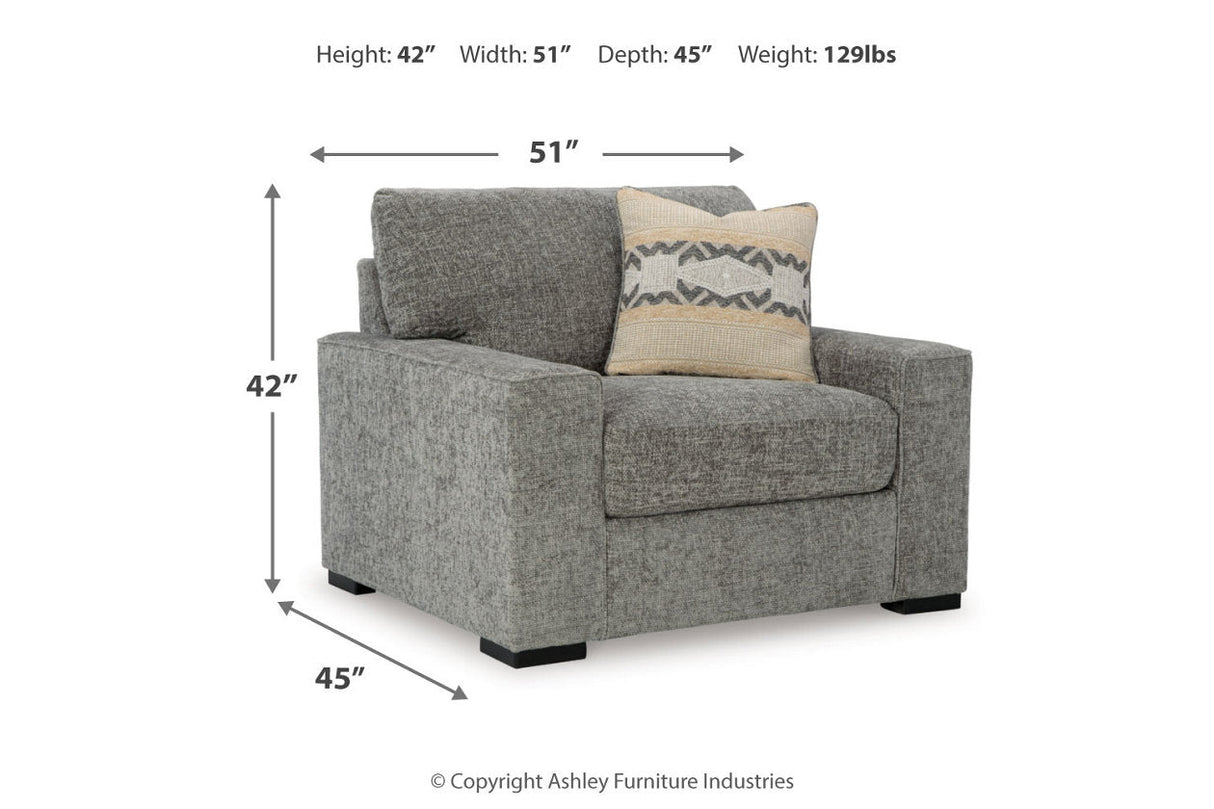 Dunmor Graphite Sofa, Loveseat, Oversized Chair and Ottoman