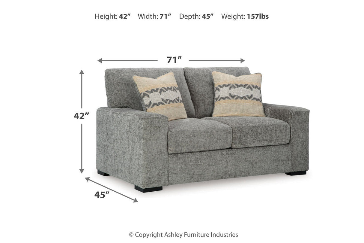 Dunmor Graphite Sofa, Loveseat, Oversized Chair and Ottoman