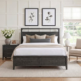 Elowen Black Queen Platform Bed with Footboard Storage by Homelegance at Eve Furniture