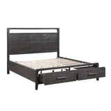 Elowen Black Queen Platform Bed with Footboard Storage by Homelegance at Eve Furniture