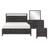 Elowen Black 4pc Set (QB+NS+DR+MR) by Homelegance at Eve Furniture