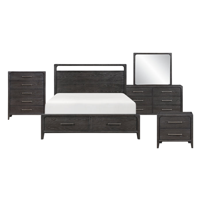 Elowen Black 5pc Set (QB+NS+DR+MR+CH) by Homelegance at Eve Furniture