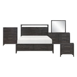 Elowen Black 5pc Set (QB+NS+DR+MR+CH) by Homelegance at Eve Furniture