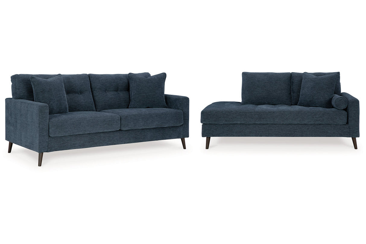 Bixler Navy Sofa and Chaise