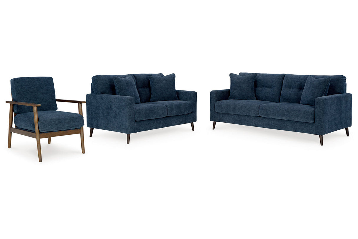 Bixler Navy Sofa, Loveseat and Chair