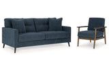 Bixler Navy Sofa and Chair