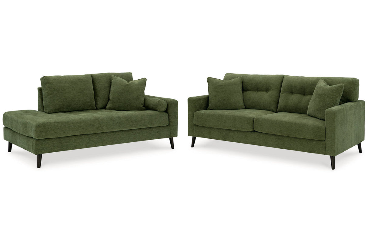 Bixler Olive Sofa and Chaise