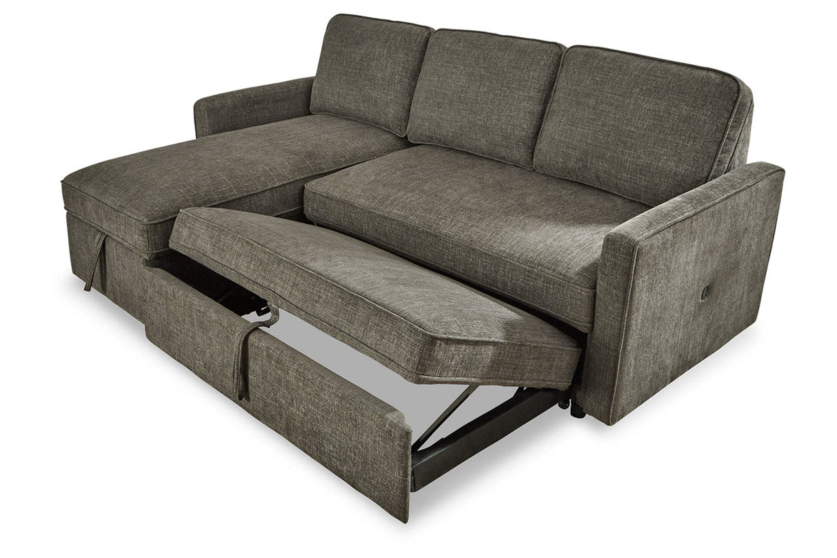 Kerle Charcoal 2-Piece LAF Chaise Sleeper Sectional