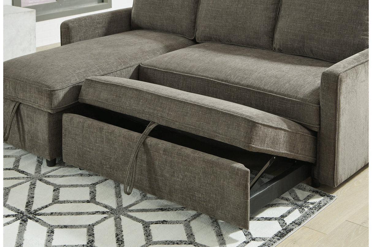 Kerle Charcoal 2-Piece LAF Chaise Sleeper Sectional