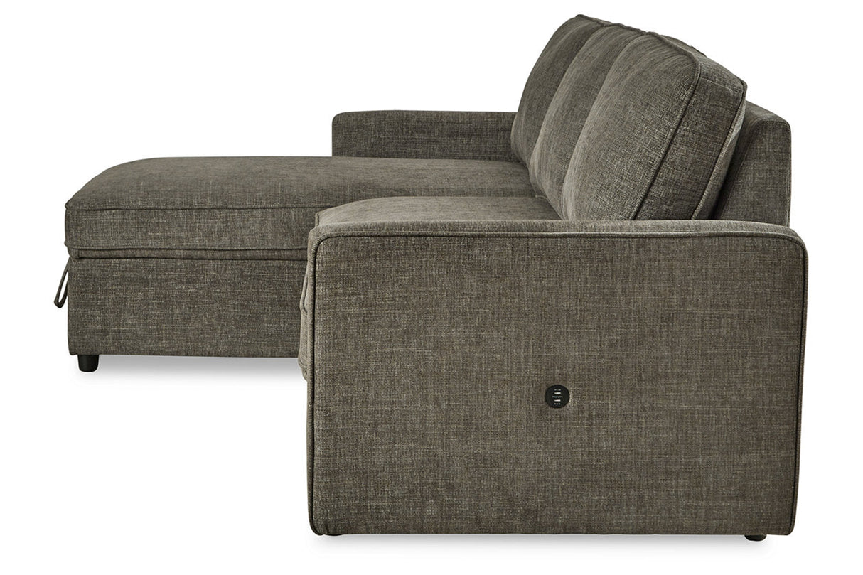 Kerle Charcoal 2-Piece LAF Chaise Sleeper Sectional