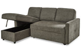 Kerle Charcoal 2-Piece LAF Chaise Sleeper Sectional