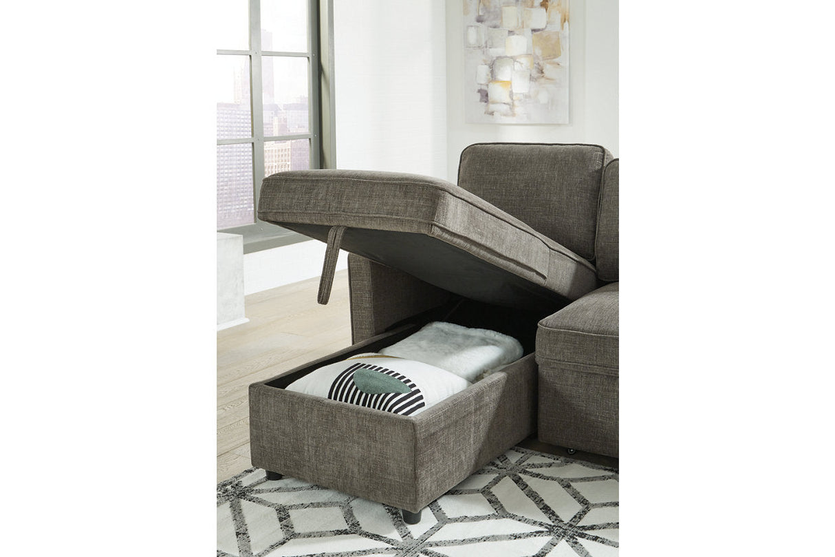 Kerle Charcoal 2-Piece LAF Chaise Sleeper Sectional