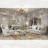 Homey Design HD-2662 Metallic Silver Sofa