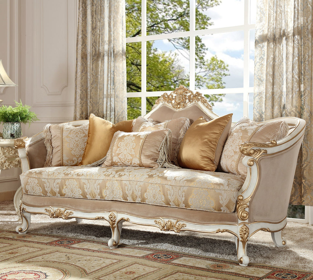 Homey Design HD-2669 Plantation Cove White Sofa