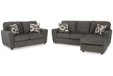 Cascilla Slate Sofa Chaise and Loveseat