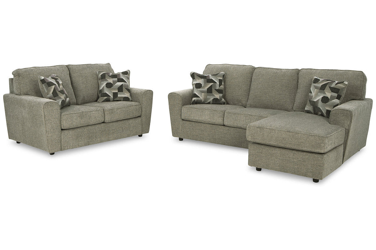 Cascilla Pewter Sofa Chaise and Loveseat