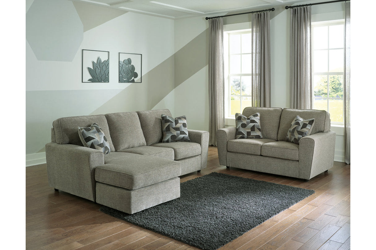 Cascilla Pewter Sofa Chaise and Loveseat