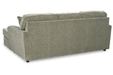 Cascilla Pewter Sofa Chaise and Ottoman