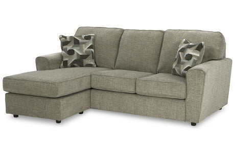 Cascilla Pewter Sofa Chaise and Ottoman