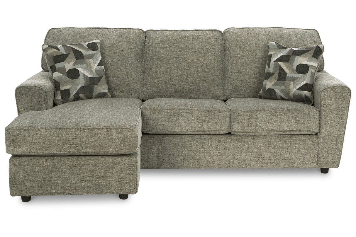 Cascilla Pewter Sofa Chaise and Ottoman