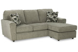 Cascilla Pewter Sofa Chaise and Loveseat