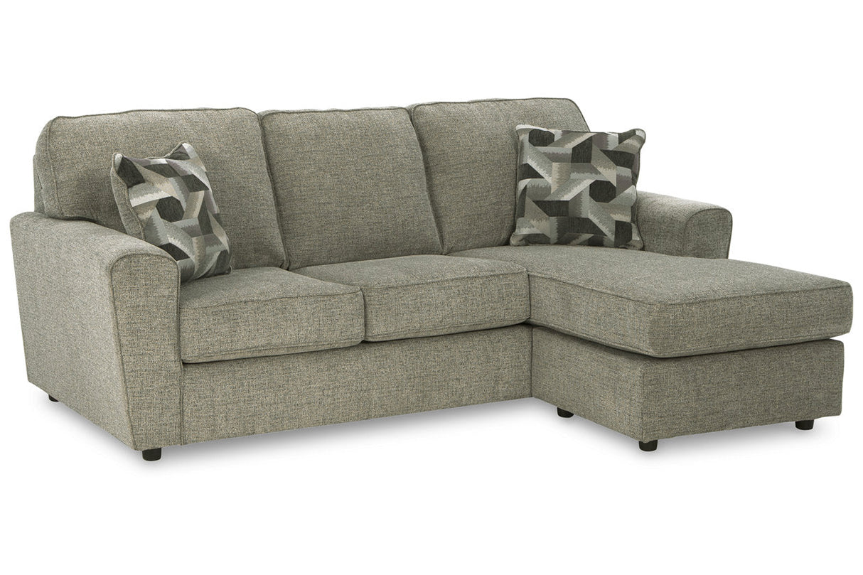 Cascilla Pewter Sofa Chaise and Ottoman