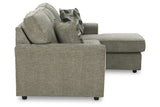 Cascilla Pewter Sofa Chaise and Ottoman