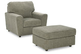 Cascilla Pewter Chair and Ottoman