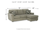 Cascilla Pewter Sofa Chaise and Loveseat