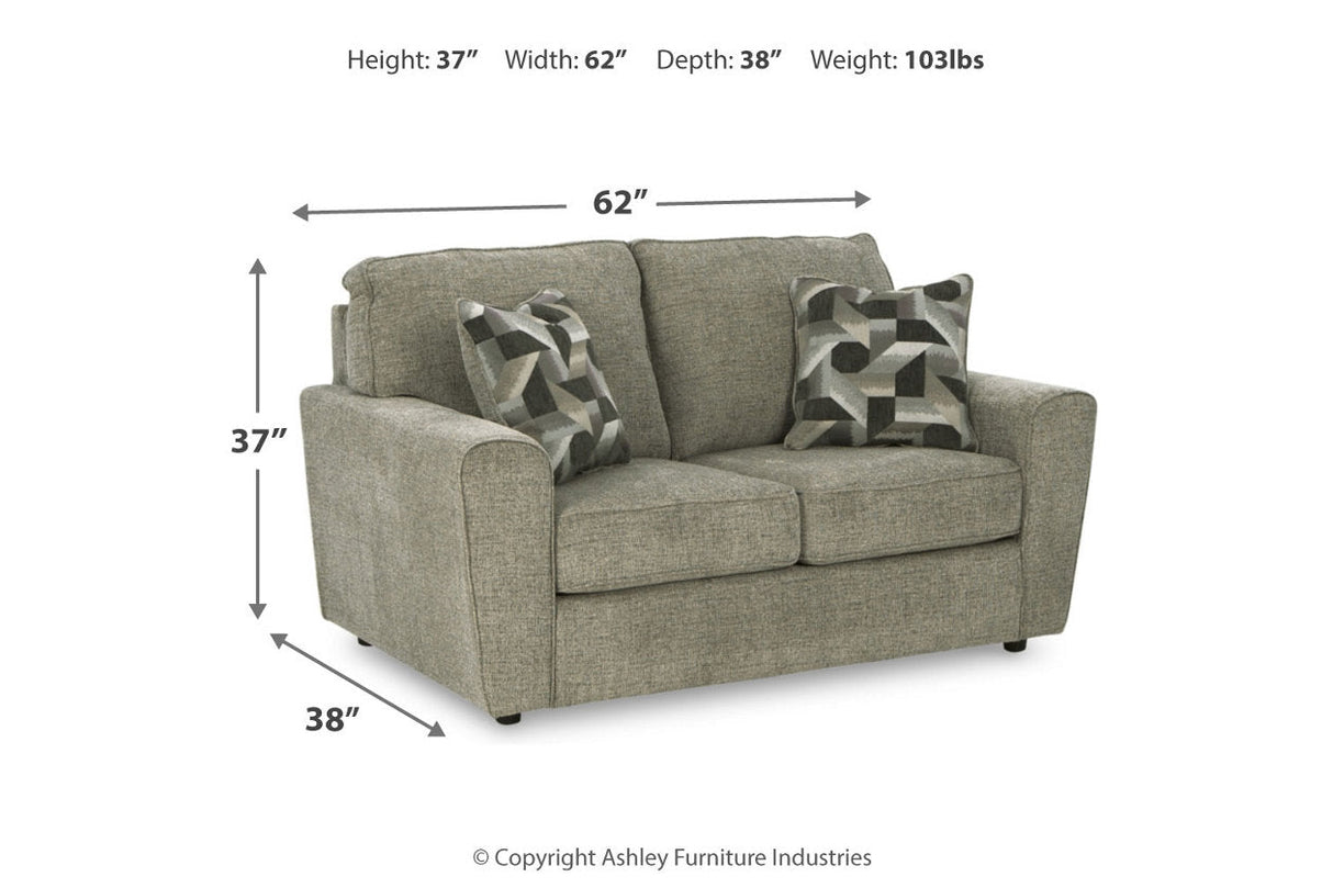 Cascilla Pewter Sofa Chaise and Loveseat