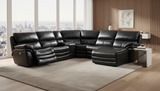2711 Sectional with 3 Electric Recliners DARK GREY by ESF Furniture at Eve Furniture