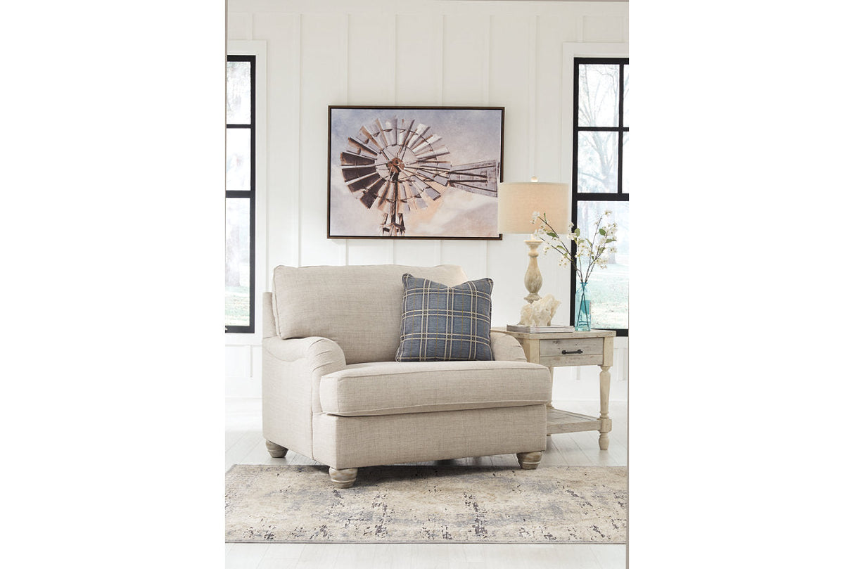 Traemore Linen Sofa, Oversized Chair and Ottoman