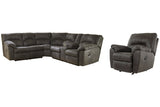 Tambo Pewter 2-Piece Sectional with Recliner