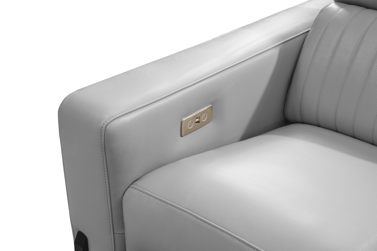 2787 Sectional with Recliners – Light Grey by ESF Furniture at Eve Furniture