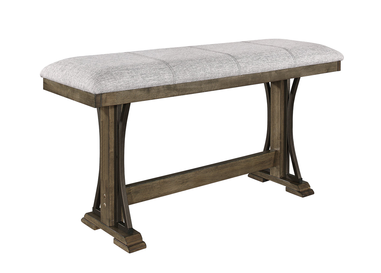 Quincy Grayish Brown Counter Height Dining Bench