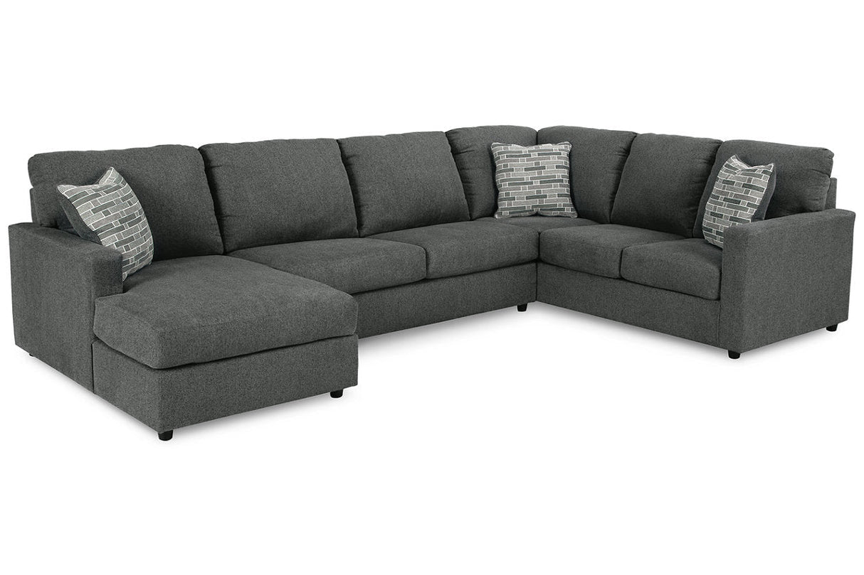 Edenfield Charcoal 3-Piece LAF Chaise Sectional