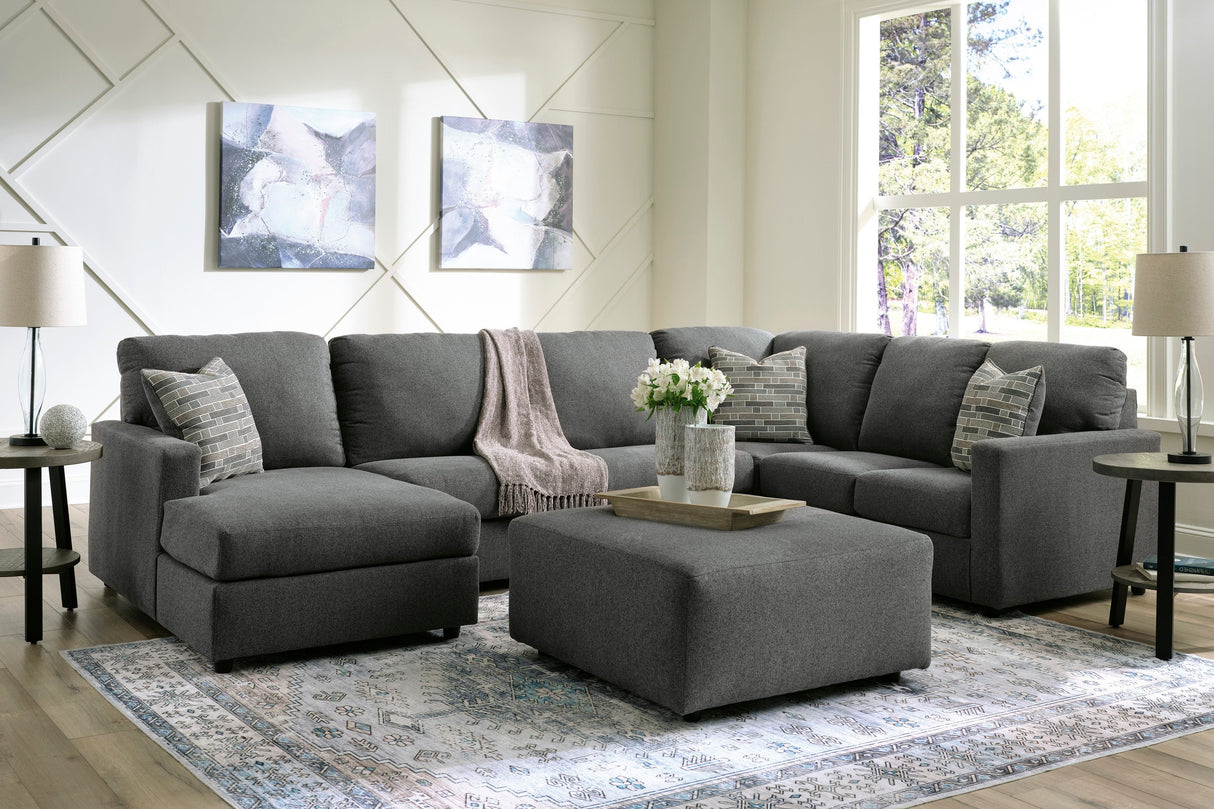 Edenfield Charcoal 3-Piece LAF Chaise Sectional