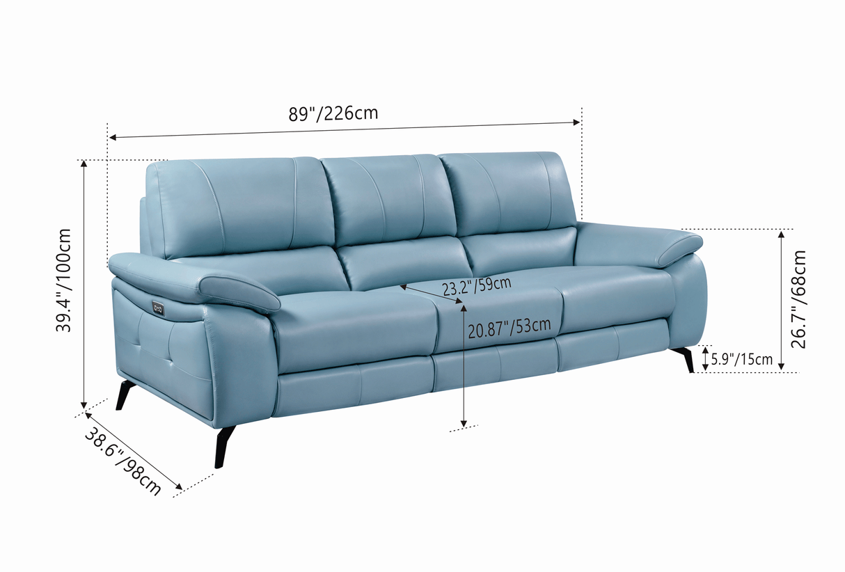 2934 Blue Chair w/ electric recliner by ESF Furniture at Eve Furniture