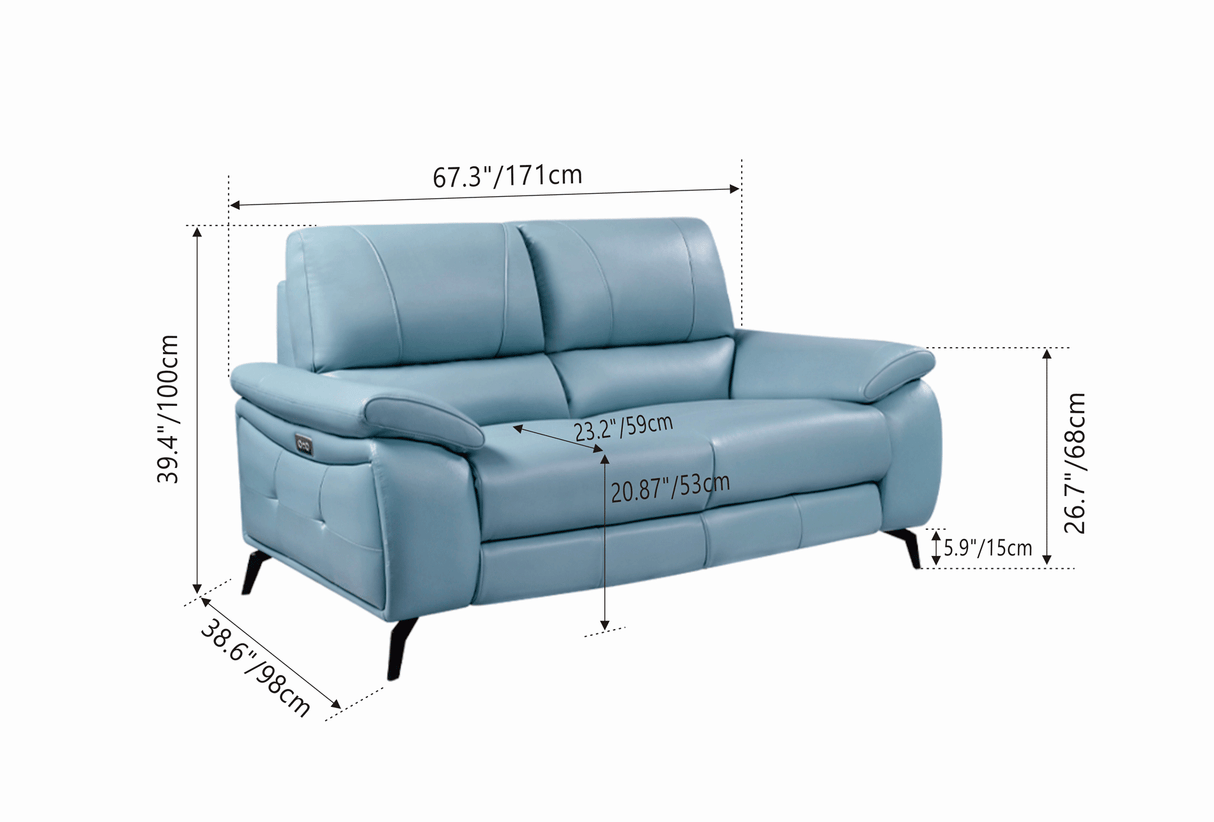 2934 Blue Chair w/ electric recliner by ESF Furniture at Eve Furniture