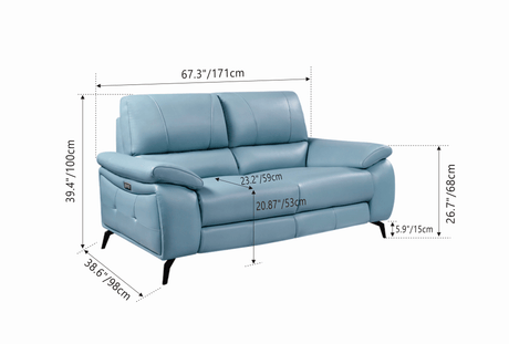 2934 Blue Chair w/ electric recliner by ESF Furniture at Eve Furniture