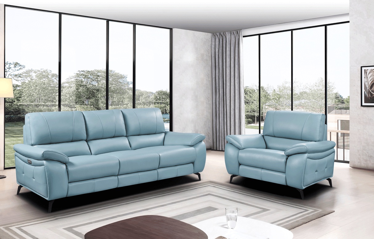 2934 Blue Chair w/ electric recliner by ESF Furniture at Eve Furniture