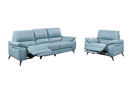 2934 Blue Chair w/ electric recliner by ESF Furniture at Eve Furniture