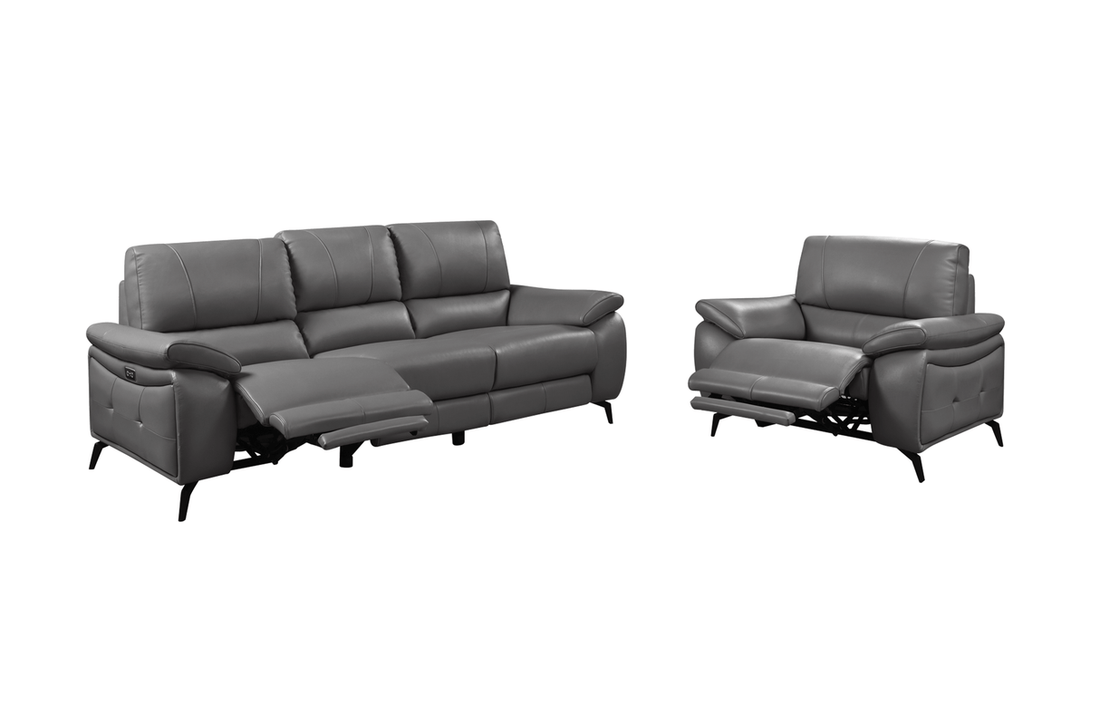 2934 Dark Grey Chair w/ electric recliners by ESF Furniture at Eve Furniture