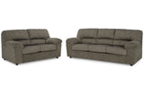 Norlou Flannel Sofa and Loveseat