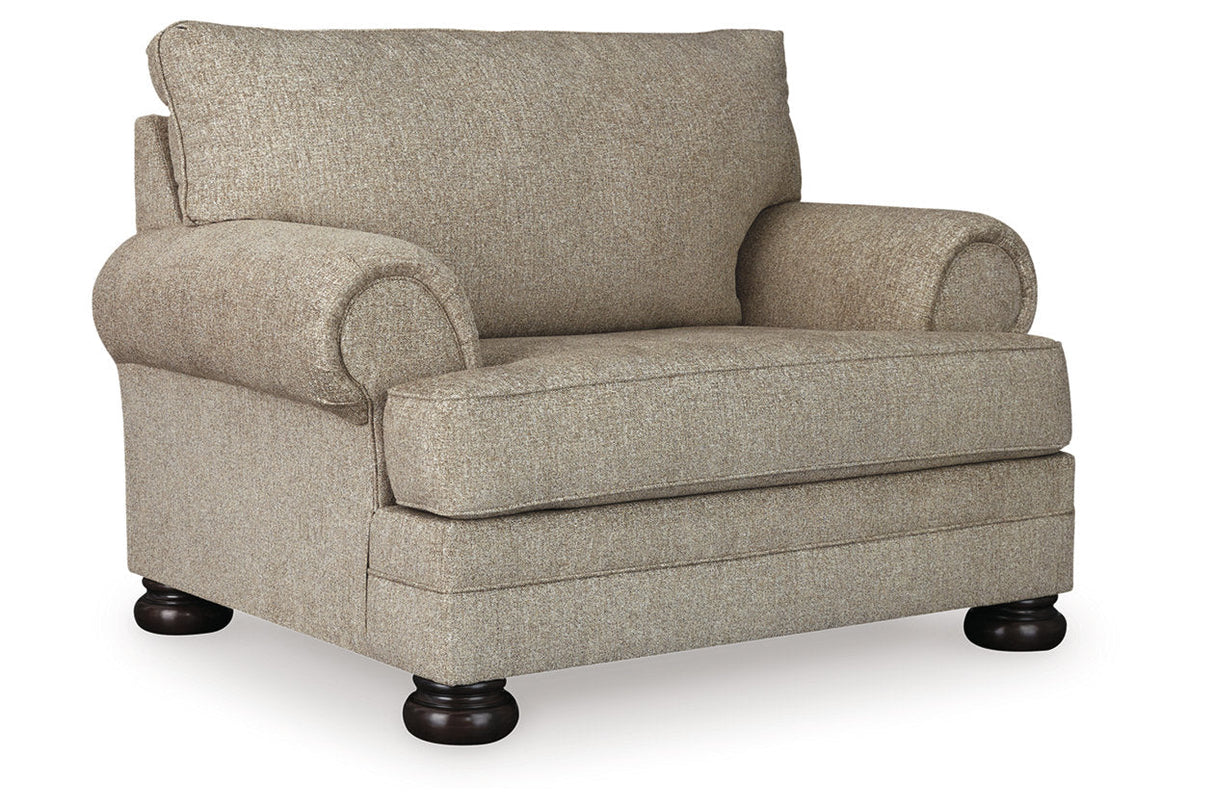 Kananwood Oatmeal Loveseat with Oversized Chair and Ottoman