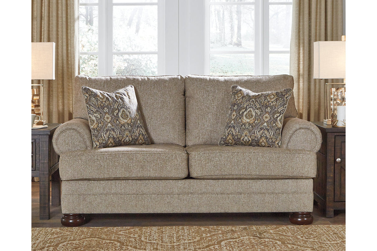 Kananwood Oatmeal Loveseat with Oversized Chair and Ottoman