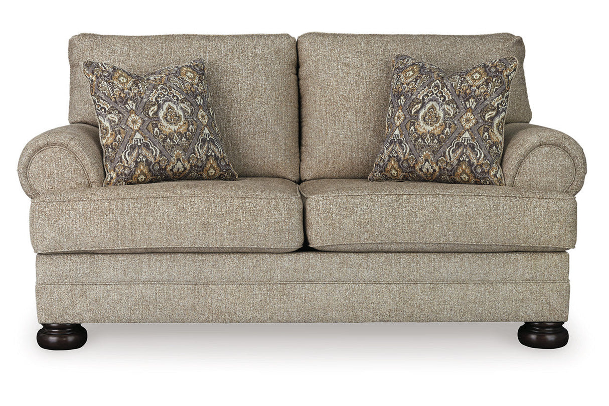 Kananwood Oatmeal Loveseat with Oversized Chair and Ottoman